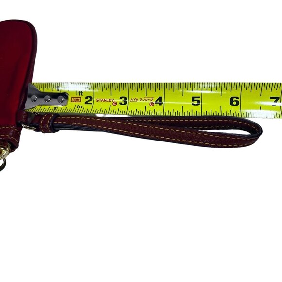 Ralph Lauren Red Makeup Toiletry Cosmetic Small Travel Pouch Bag Leather Strap - Picture 7 of 13